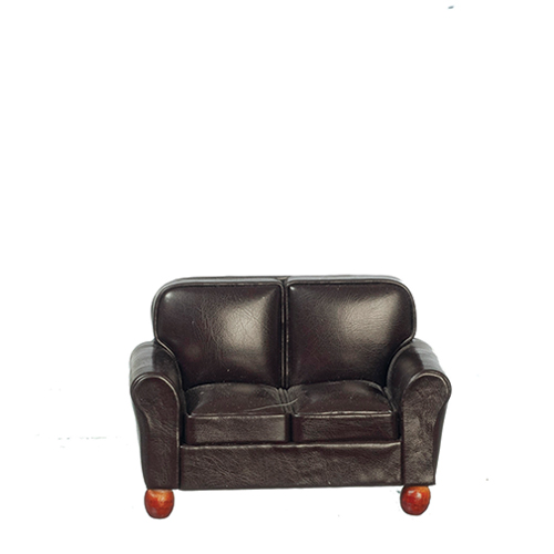 Leather Loveseat, Brown